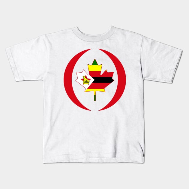 Zimbabwean Canadian Multinational Patriot Flag Series Kids T-Shirt by Village Values
